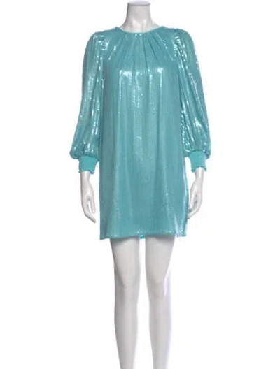 Pre-owned Alice And Olivia Crew Neck Mini Dress W/ Tags In Blue