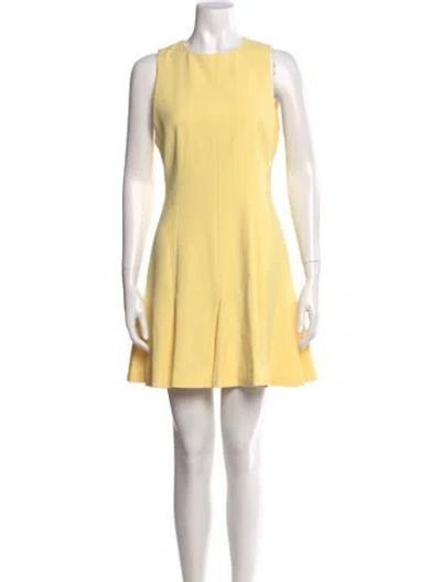 Pre-owned Alice And Olivia Crew Neck Mini Dress W/ Tags In Yellow