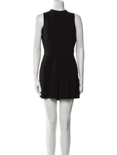 Pre-owned Alice And Olivia Crew Neck Romper In Black