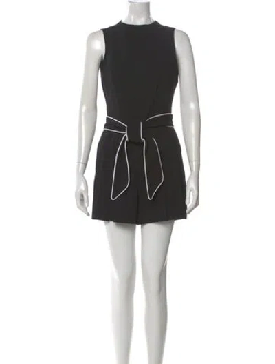 Pre-owned Alice And Olivia Crew Neck Romper In Black