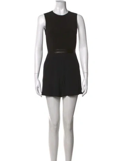 Pre-owned Alice And Olivia Crew Neck Romper In Black
