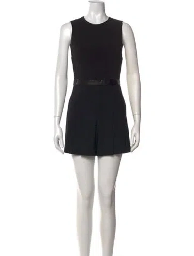 Pre-owned Alice And Olivia Crew Neck Romper In Black