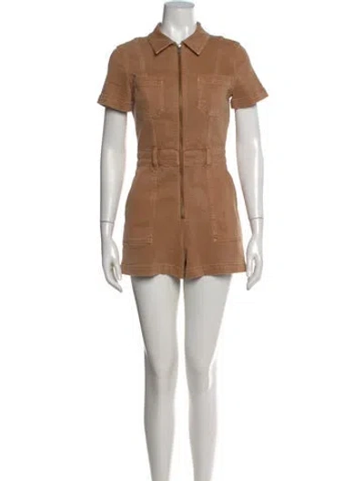 Pre-owned Alice And Olivia Crew Neck Romper In Neutral