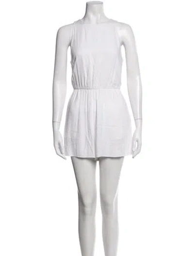 Pre-owned Alice And Olivia Crew Neck Romper In Neutrals