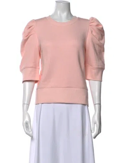 Pre-owned Alice And Olivia Crew Neck Short Sleeve Sweatshirt In Pink