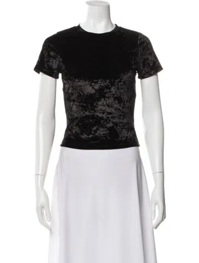 Pre-owned Alice And Olivia Crew Neck Short Sleeve T-shirt In Black