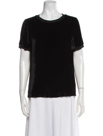 Pre-owned Alice And Olivia Crew Neck Short Sleeve T-shirt In Black