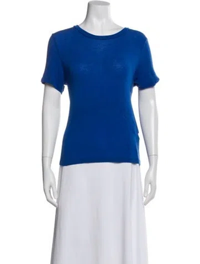 Pre-owned Alice And Olivia Crew Neck Short Sleeve T-shirt In Blue