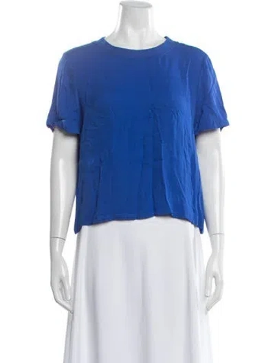 Pre-owned Alice And Olivia Crew Neck Short Sleeve T-shirt In Blue