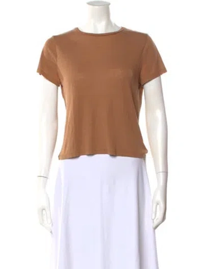 Pre-owned Alice And Olivia Crew Neck Short Sleeve T-shirt In Brown