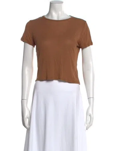 Pre-owned Alice And Olivia Crew Neck Short Sleeve T-shirt In Brown