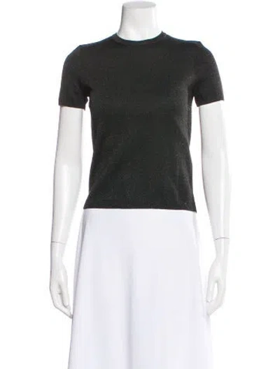 Pre-owned Alice And Olivia Crew Neck Short Sleeve T-shirt In Gray