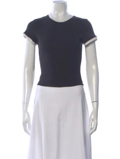 Pre-owned Alice And Olivia Crew Neck Short Sleeve T-shirt In Gray