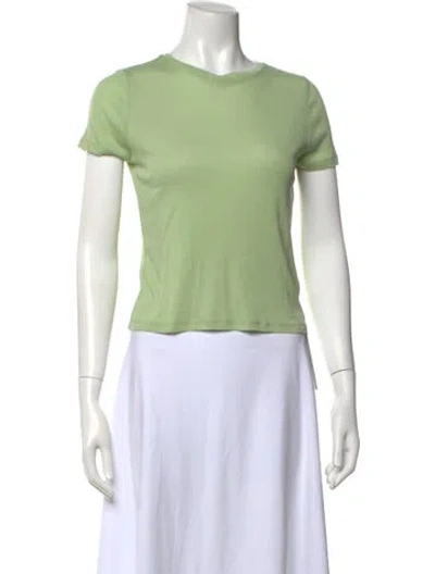 Pre-owned Alice And Olivia Crew Neck Short Sleeve T-shirt In Green