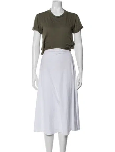 Pre-owned Alice And Olivia Crew Neck Short Sleeve T-shirt In Green