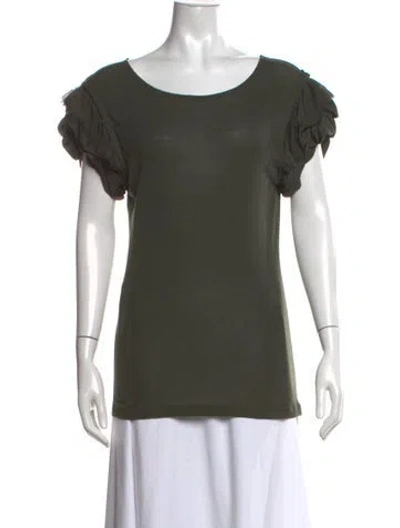 Pre-owned Alice And Olivia Crew Neck Short Sleeve T-shirt In Green