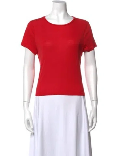 Pre-owned Alice And Olivia Crew Neck Short Sleeve T-shirt In Red