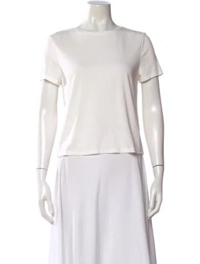 Pre-owned Alice And Olivia Crew Neck Short Sleeve T-shirt In White
