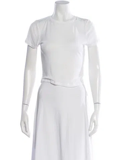 Pre-owned Alice And Olivia Crew Neck Short Sleeve T-shirt In White