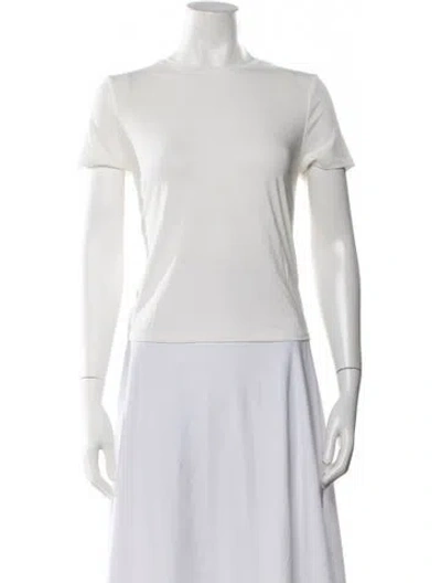 Pre-owned Alice And Olivia Crew Neck Short Sleeve T-shirt In White
