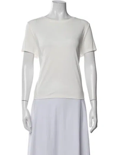 Pre-owned Alice And Olivia Crew Neck Short Sleeve T-shirt In White