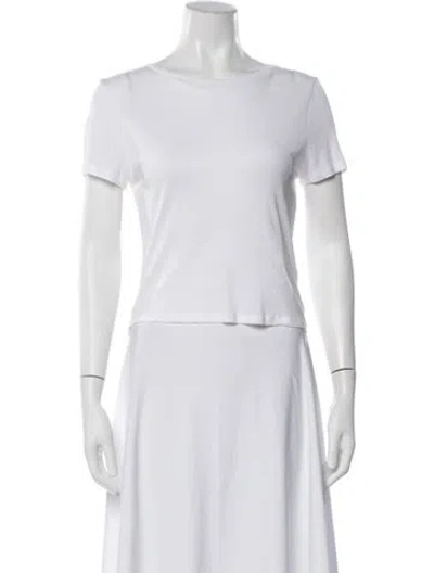 Pre-owned Alice And Olivia Crew Neck Short Sleeve T-shirt In White