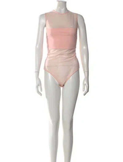 Pre-owned Alice And Olivia Crew Neck Sleeveless Bodysuit In Pink