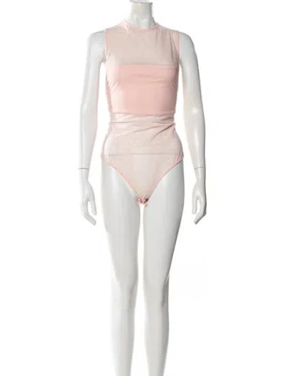 Pre-owned Alice And Olivia Crew Neck Sleeveless Bodysuit In Pink