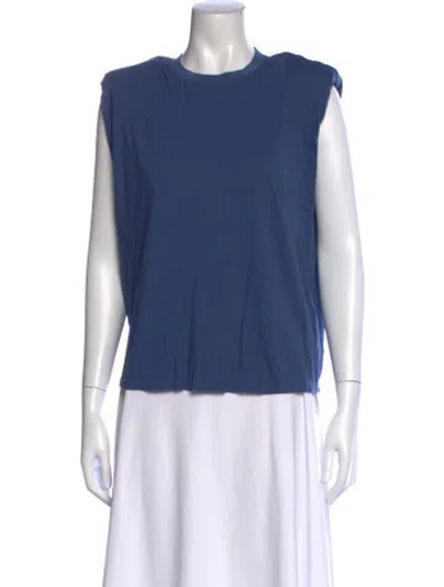 Pre-owned Alice And Olivia Crew Neck Sleeveless T-shirt In Blue