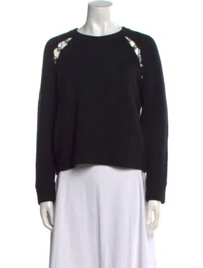 Pre-owned Alice And Olivia Crew Neck Sweater In Black