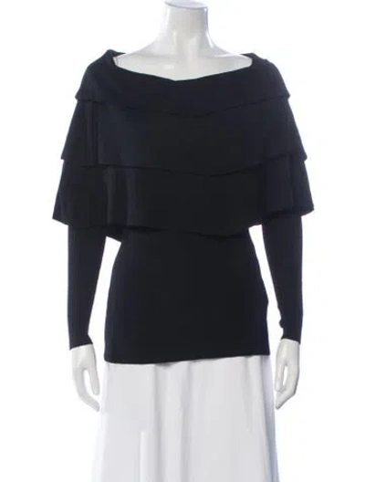 Pre-owned Alice + Olivia Crew Neck Sweater In Black