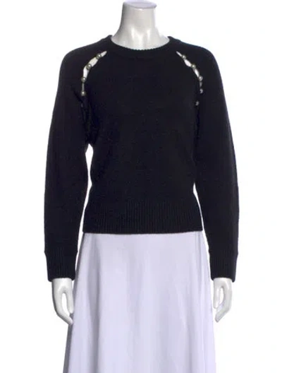 Pre-owned Alice + Olivia Crew Neck Sweater In Black