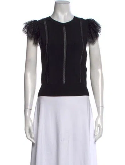 Pre-owned Alice And Olivia Crew Neck Sweater In Black