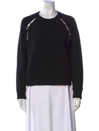Pre-owned Alice And Olivia Crew Neck Sweater In Black