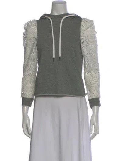 Pre-owned Alice And Olivia Crew Neck Sweater In Gray