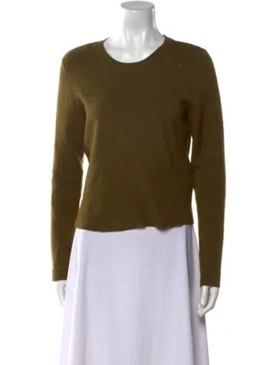 Pre-owned Alice And Olivia Crew Neck Sweater In Green