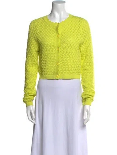 Pre-owned Alice And Olivia Crew Neck Sweater In Green