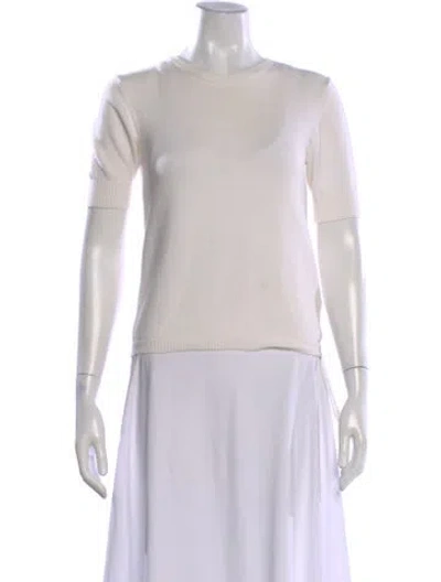 Pre-owned Alice And Olivia Crew Neck Sweater In White