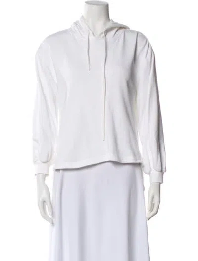 Pre-owned Alice And Olivia Crew Neck Three-quarter Sleeve Sweatshirt In White