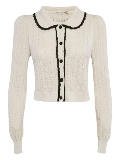 Pre-owned Alice And Olivia Crochet Button Cardigan In Neutral