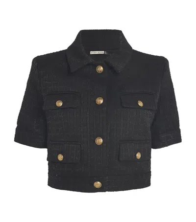 Alice And Olivia Cropped Elle Jacket In Black