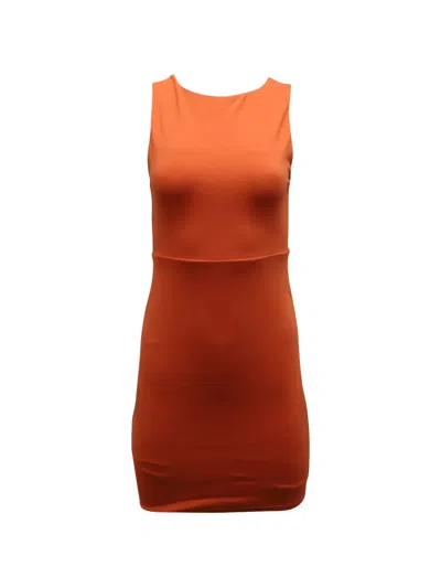 Pre-owned Alice And Olivia Cross Back Sleeveless Dress In Orange