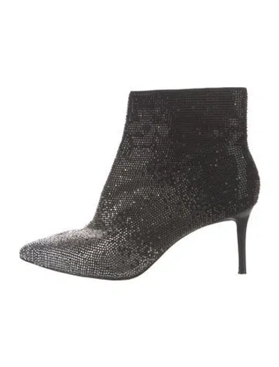 Pre-owned Alice + Olivia Crystal Crystal Embellishments Boots In Black
