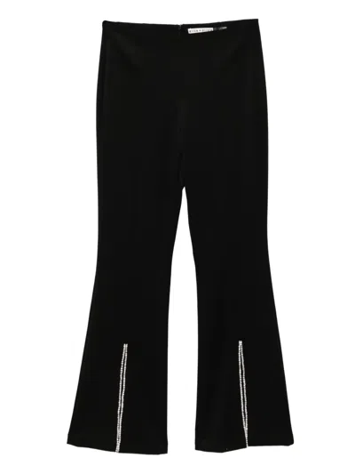 Alice And Olivia Crystal Embellishment Trousers In Black