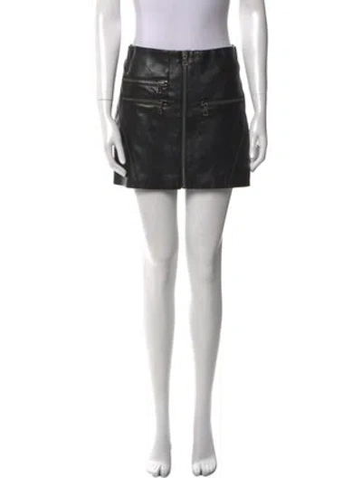 Pre-owned Alice And Olivia Crystal Embellishments Mini Skirt In Black