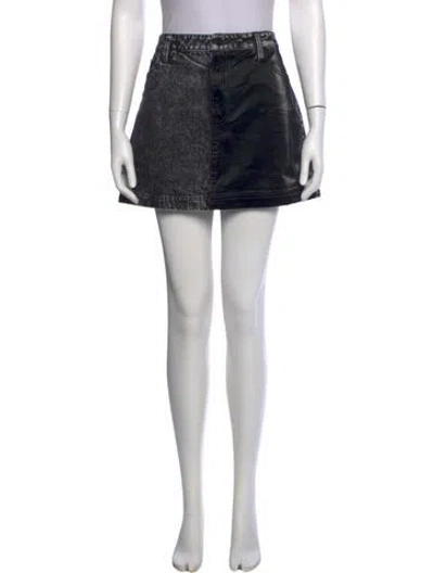 Pre-owned Alice And Olivia Crystal Embellishments Mini Skirt In Black