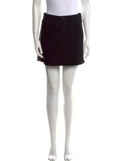 Pre-owned Alice And Olivia Crystal Embellishments Mini Skirt In Black