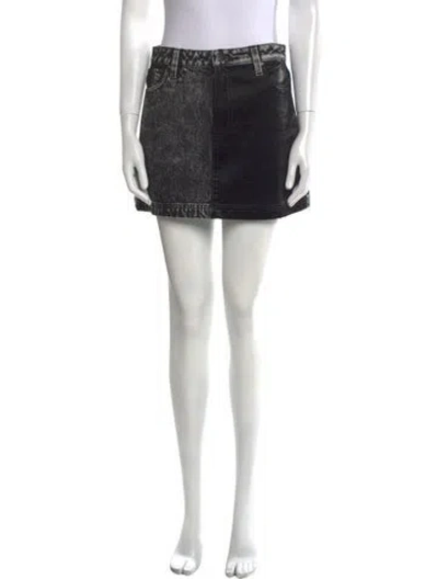 Pre-owned Alice And Olivia Crystal Embellishments Mini Skirt In Black