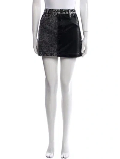 Pre-owned Alice And Olivia Crystal Embellishments Mini Skirt In Black