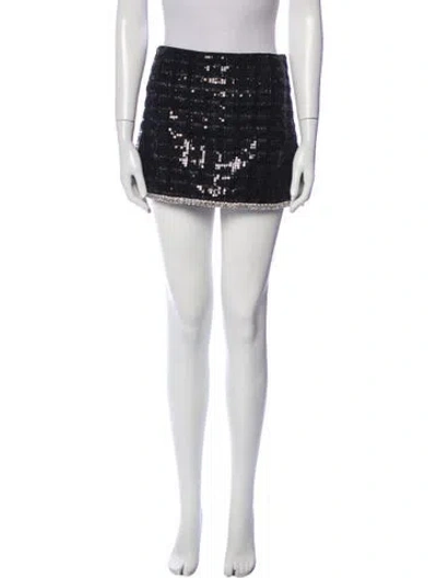 Pre-owned Alice And Olivia Crystal Embellishments Mini Skirt In Black